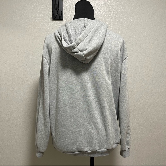 Heather Grey Heart Print Hooded Sweatshirt MEDIUM - Picture 6 of 7